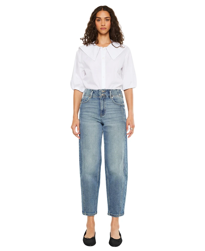 KanCan Women's Usa Juniors' Jane Ultra High-Rise Slim Barrel Jeans