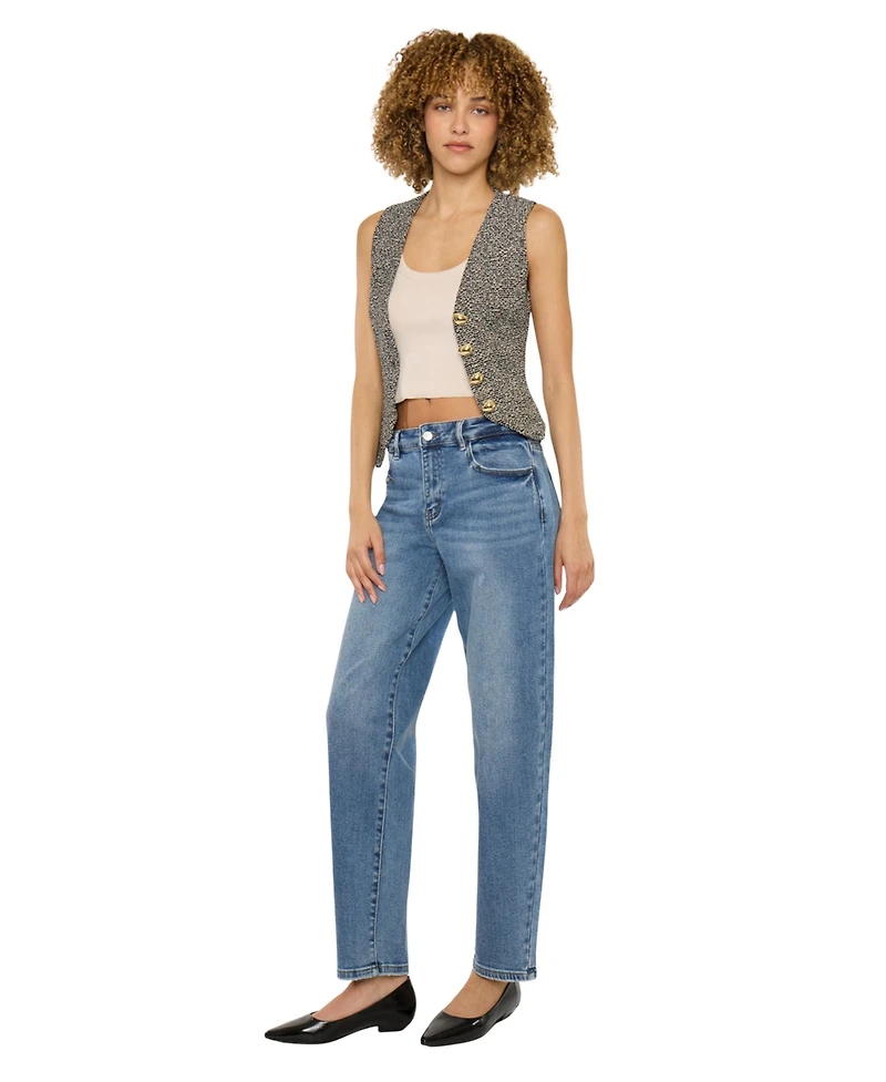 KanCan Women's Grace High Rise Slim Barrel Jeans