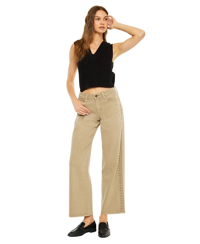 KanCan Women's Ellie Mid Rise Wide Leg Jeans