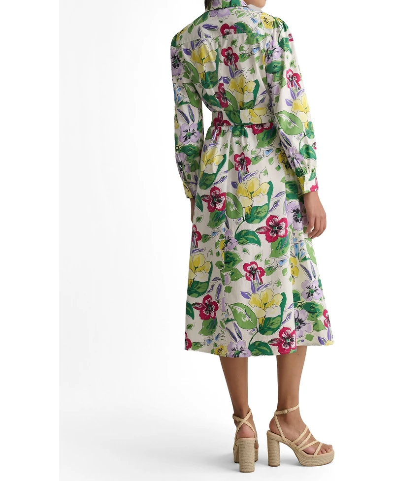 UNTUCKit Women's Stretch Cotton Floral Mariah Shirt Dress