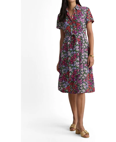UNTUCKit Women's Short-Sleeve Floral Annette Shirt Dress