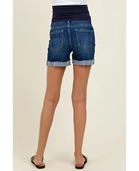 Pinkblush Maternity Cuffed Raw Hem Denim Shorts