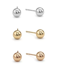 And Now This 3-Pc. Set Silver Plated Ball Stud Earrings