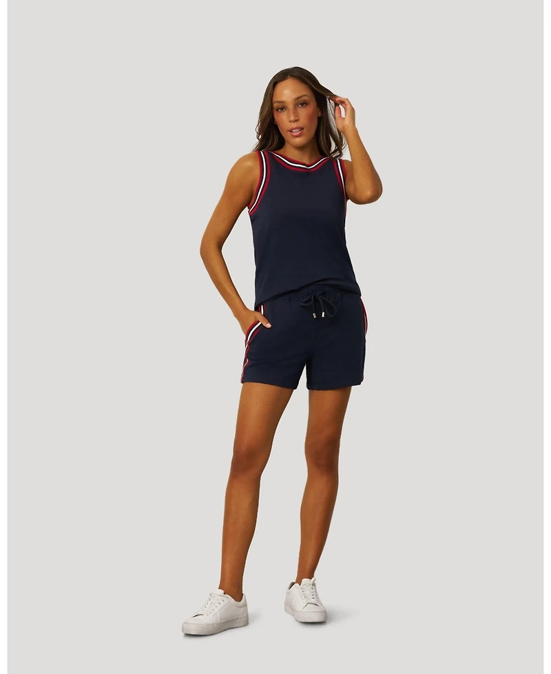 Cable & Gauge Women's Sporty Stripe Trim Tank