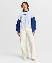 Nike Women's White/Royal Los Angeles Dodgers Oversized High Hip Fleece Sweatshirt