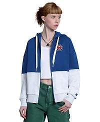 Starter Women's Royal/Heather Gray Chicago Cubs Wishbone Full-Zip Hoodie