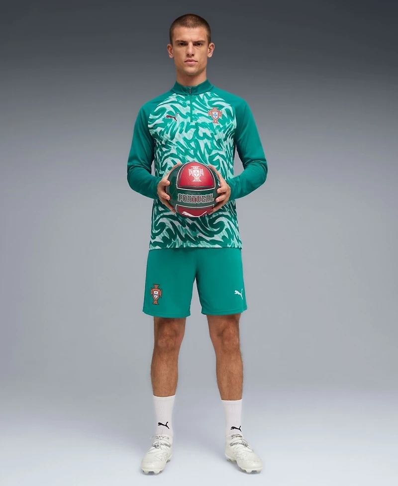 Puma Men's Green Portugal National Team Pre-Match Quarter-Zip Sweatshirt