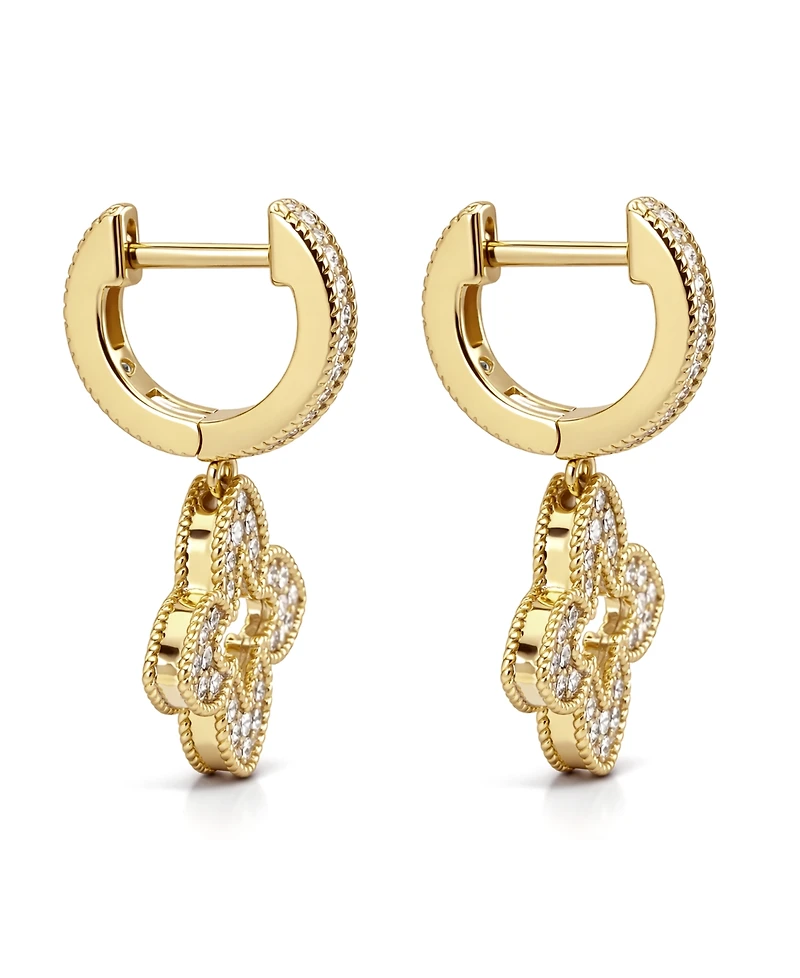 And Now This Crystal Flower Hinged Hoop Earrings