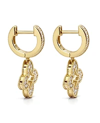 And Now This Crystal Flower Hinged Hoop Earrings