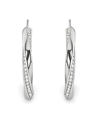 And Now This Crystal Post Tiwsted C Hoop Earrings