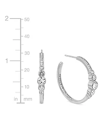 And Now This Crystal Post C Hoop Earrings