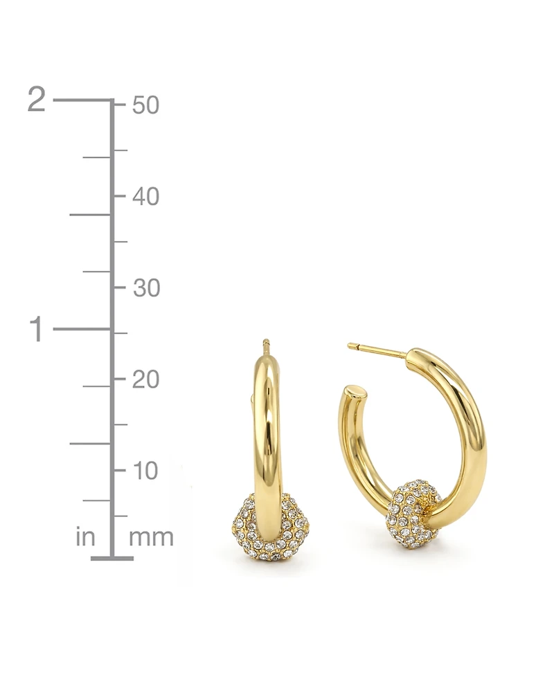 And Now This Crystal Post C Hoop Earrings