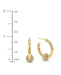 And Now This Crystal Post C Hoop Earrings