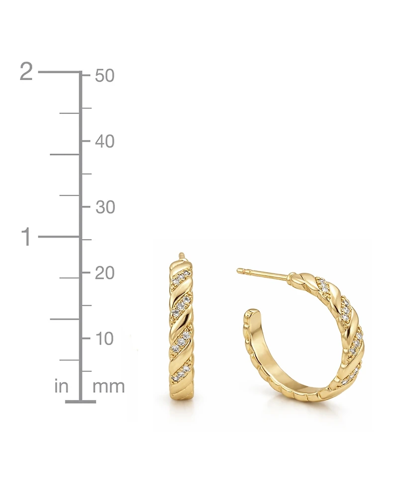 And Now This Cubic Zirconia C Hoop Earrings