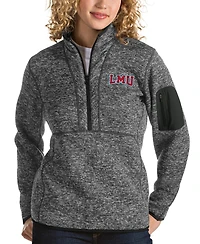 Antigua Women's Heather Black Loyola Marymount Lions Fortune Half-Zip Pullover Sweater