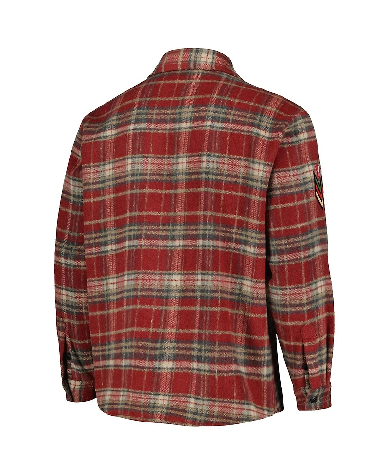 Freeze Max Men's Snoopy Wine Peanuts Top Dog Flannel Button-Up Shirt