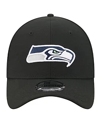 New Era Men's Black Seattle Seahawks Core Team 39THIRTY Flex Hat
