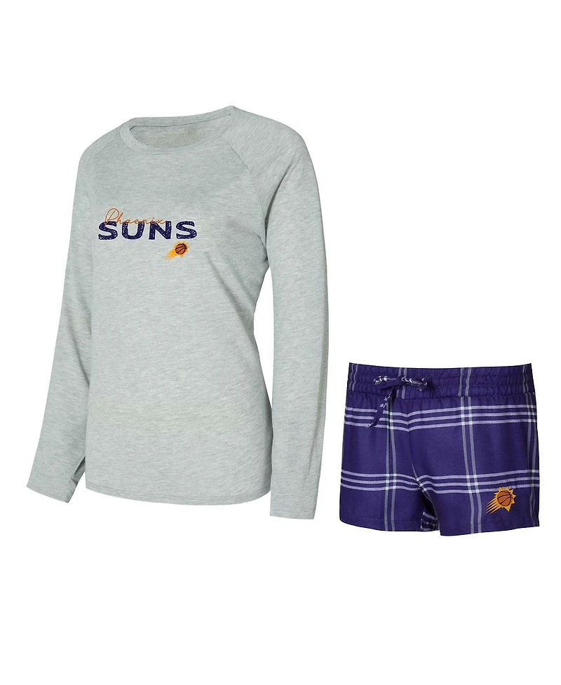 Concepts Sport Women's Phoenix Suns Petition Long Sleeve Top and Shorts Set