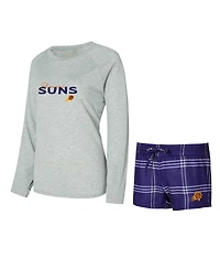 Concepts Sport Women's Phoenix Suns Petition Long Sleeve Top and Shorts Set