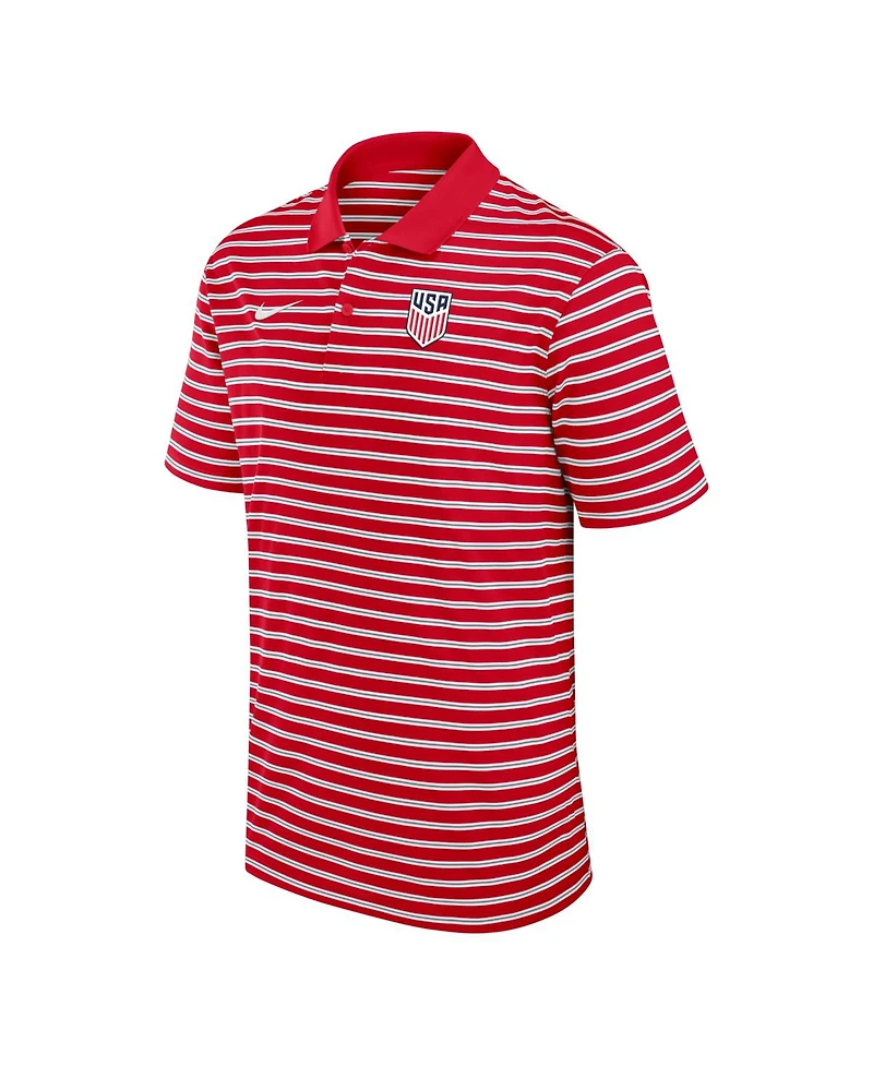 Nike Men's Red Usmnt Dri-fit Victory Stripe Polo Shirt