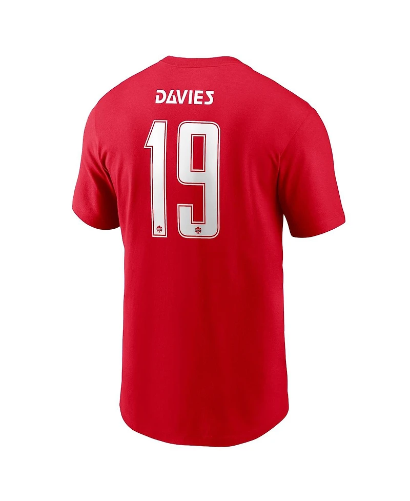 Nike Men's Alphonso Davies Red Canada Soccer Home Name & Number T-Shirt