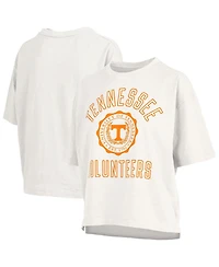 Pressbox Women's White Tennessee Volunteers Motley Crew Bishop Waist Length Oversized Slub T-Shirt