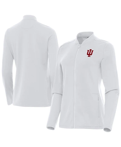 Antigua Women's White Indiana Hoosiers Continual Full-Zip Jacket