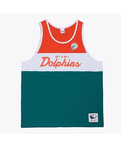 Mitchell & Ness Men's Aqua/Orange Miami Dolphins Head Coach Tank Top