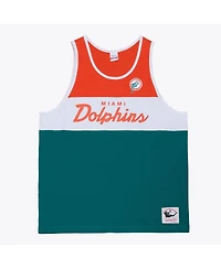 Mitchell & Ness Men's Aqua/Orange Miami Dolphins Head Coach Tank Top