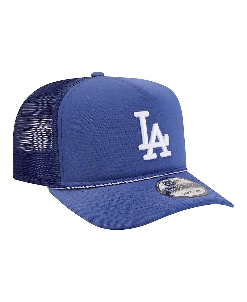 New Era Men's Royal Los Angeles Dodgers Worn A-Frame 9FIFTY Trucker Snapback Hat