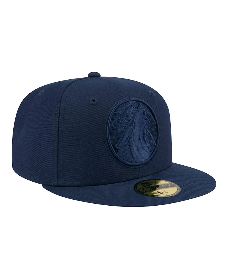 New Era Men's Navy Minnesota Timberwolves Tonal Color Pack 59FIFTY Fitted Hat