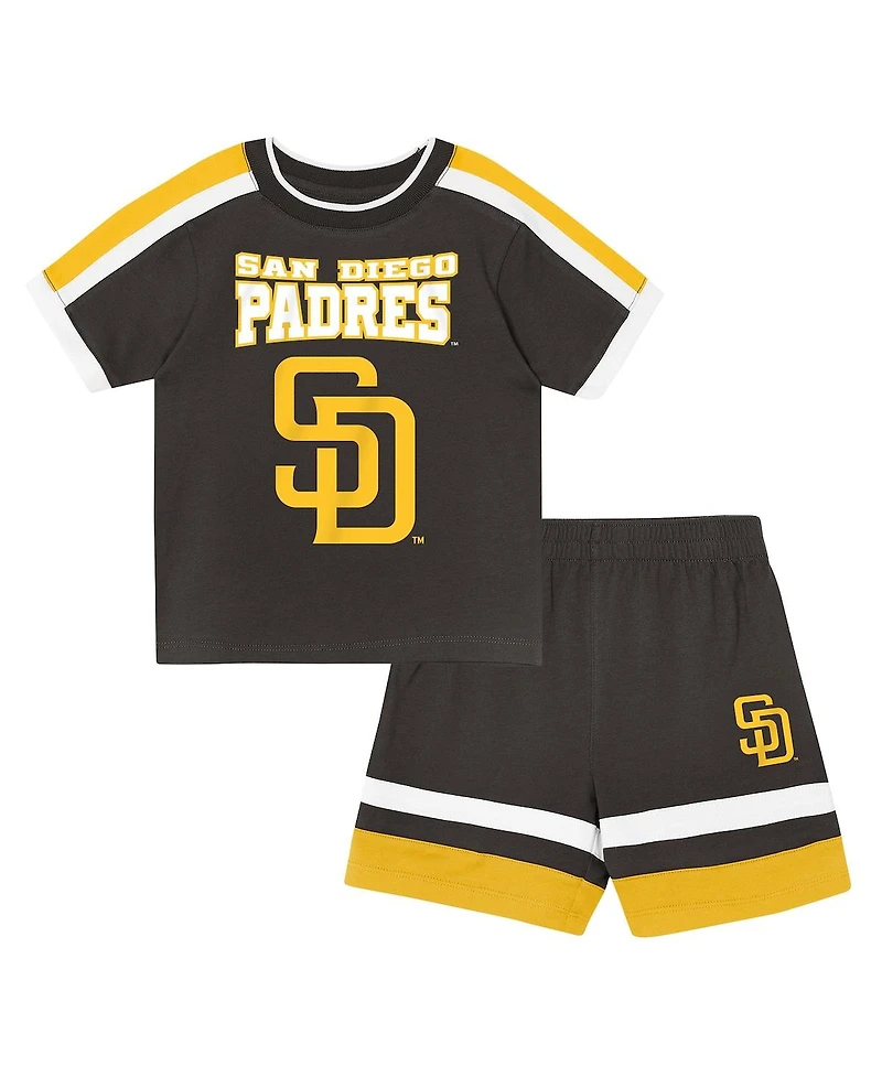 Outerstuff Toddler Brown San Diego Padres Ground Ball T-Shirt and Shorts Set