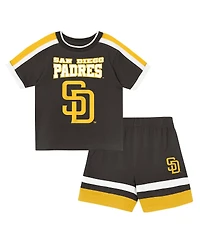 Outerstuff Toddler Brown San Diego Padres Ground Ball T-Shirt and Shorts Set