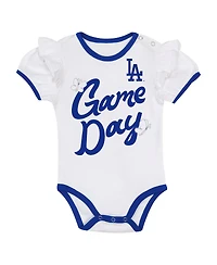 Outerstuff Baby Girls Los Angeles Dodgers Bodysuit, Headband and Skirt Set