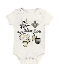 Outerstuff Baby Boys and Girls 3-Pack New Orleans Saints Littlest Player Bodysuit Set