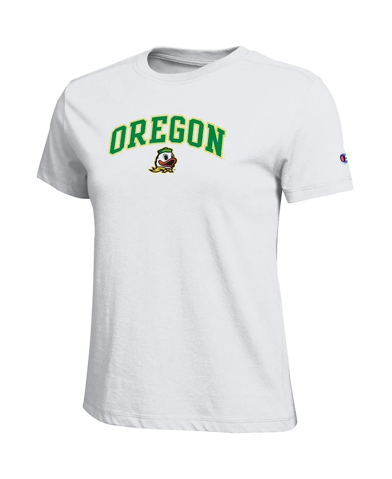 Champion Women's White Oregon Ducks Arched Over Logo T-Shirt