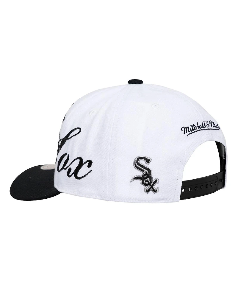 Mitchell & Ness Men's and Women's White/Black Chicago White Sox Xl Script Pro Crown Adjustable Hat