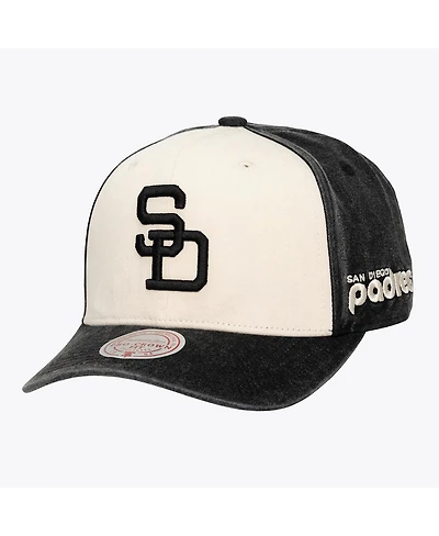 Mitchell & Ness Men's and Women's Cream/Black San Diego Padres Snow Block Pro Crown Snapback Hat