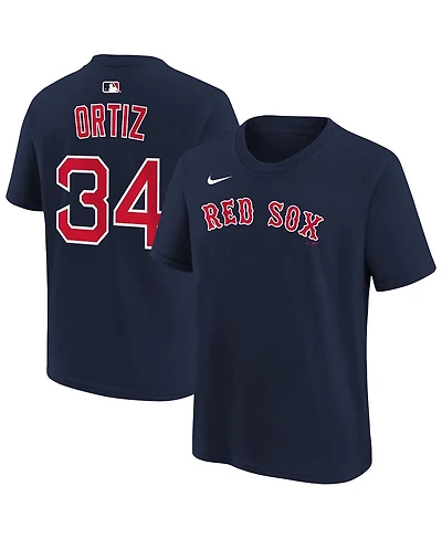 Nike Big Boys and Girls David Ortiz Navy Boston Red Sox Name & Number T-Shirt