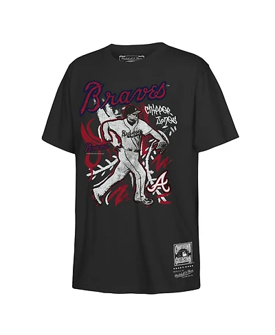 Mitchell & Ness Big Boys and Girls Chipper Jones Black Atlanta Braves Chalked Up Player T-Shirt