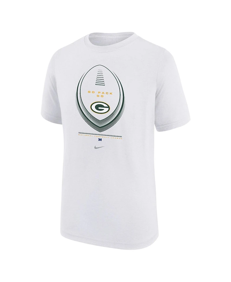 Nike Big Boys and Girls White Green Bay Packers Icon Legend Dri-fit T-Shirt