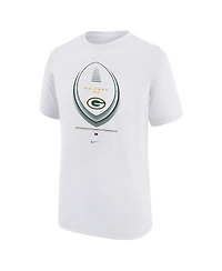 Nike Big Boys and Girls White Green Bay Packers Icon Legend Dri-fit T-Shirt