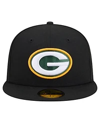 New Era Men's Black Green Bay Packers 59FIFTY Fitted Hat