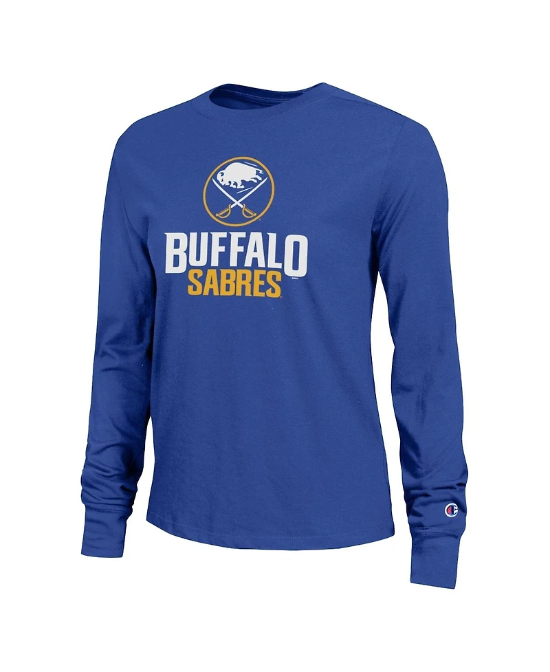 Champion Women's Royal Buffalo Sabres Wordmark Lockup Long Sleeve T-Shirt