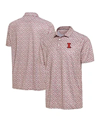 Antigua Men's Pink Illinois Fighting Illini Desert Dry Dogwood Polo Shirt