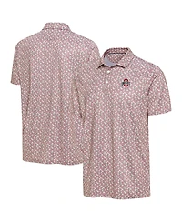 Antigua Men's Pink Ohio State Buckeyes Desert Dry Dogwood Polo Shirt