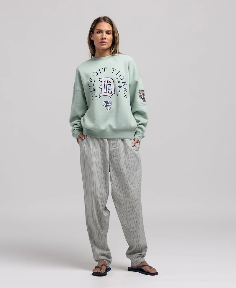 Mitchell & Ness Women's Green Detroit Tigers Yacht Rock Sweatshirt