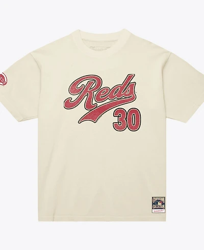 Mitchell & Ness Women's Ken Griffey Jr. Cream Cincinnati Reds Cooperstown Name Number Throwback T-Shirt