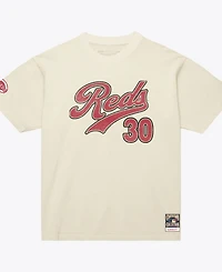 Mitchell & Ness Women's Ken Griffey Jr. Cream Cincinnati Reds Cooperstown Name Number Throwback T-Shirt