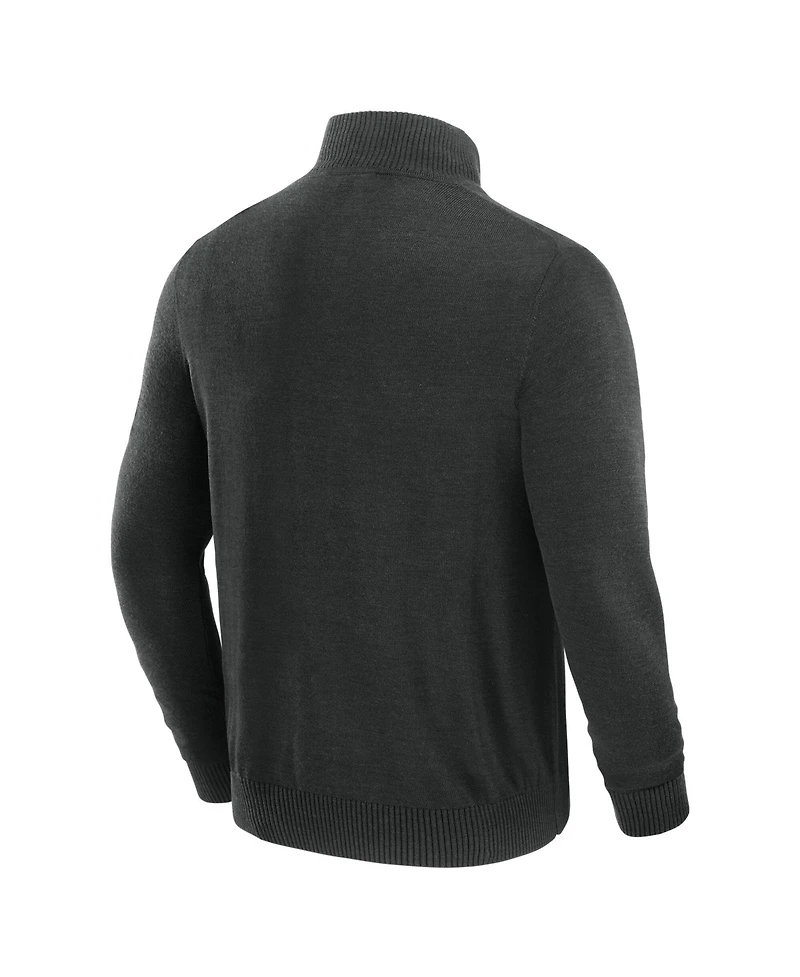 J. Palmer Men's Black Las Vegas Raiders Franchise Quarter-Zip Sweater